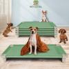 Acrimet Cooling Elevated Pet Dog Bed, Washable and Breathable Mesh Cot, Stainless Steel Frame, Indoor & Outdoor Use, fits Dogs up to 110 lbs (Size: 40” x 24”), Green, 1 Unit