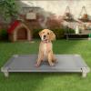 Acrimet Cooling Elevated Pet Dog Bed, Washable and Breathable Mesh Cot, Stainless Steel Frame, Indoor & Outdoor Use, fits Dogs up to 110 lbs (Size: 40” x 24”), Gray, 1 Unit