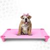 Acrimet Cooling Elevated Pet Dog Bed, Washable and Breathable Mesh Cot, Stainless Steel Frame, Indoor & Outdoor Use, fits Dogs up to 110 lbs (Size: 40” x 24”), Pink, 1 Unit