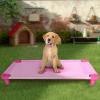Acrimet Cooling Elevated Pet Dog Bed, Washable and Breathable Mesh Cot, Stainless Steel Frame, Indoor & Outdoor Use, fits Dogs up to 110 lbs (Size: 40” x 24”), Pink, 1 Unit