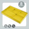 Acrimet Desk Drawer Organizer Tray with 8 Compartments – Multi-Purpose Bin for Office Supplies, Makeup, and Accessories – Fits inside Drawers or Desktops, 12.75″ x 8″ x 1.06″ (Plastic) (Yellow Color)
