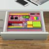 Acrimet Desk Drawer Organizer Tray with 8 Compartments – Multi-Purpose Bin for Office Supplies, Makeup, and Accessories – Fits inside Drawers or Desktops, 12.75″ x 8″ x 1.06″ (Plastic) (Pink Color)