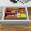Acrimet Desk Drawer Organizer Tray with 8 Compartments – Multi-Purpose Bin for Office Supplies, Makeup, and Accessories – Fits inside Drawers or Desktops, 12.75″ x 8″ x 1.06″ (Plastic) (Red Color)