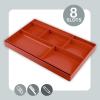Acrimet Desk Drawer Organizer Tray with 8 Compartments – Multi-Purpose Bin for Office Supplies, Makeup, and Accessories – Fits inside Drawers or Desktops, 12.75″ x 8″ x 1.06″ (Plastic) (Red Color)