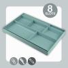 Acrimet Desk Drawer Organizer Tray with 8 Compartments – Multi-Purpose Bin for Office Supplies, Makeup, and Accessories – Fits inside Drawers or Desktops, 12.75″ x 8″ x 1.06″ (Plastic) (Green Color)