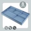 Acrimet Desk Drawer Organizer Tray with 8 Compartments – Multi-Purpose Bin for Office Supplies, Makeup, and Accessories – Fits inside Drawers or Desktops, 12.75″ x 8″ x 1.06″ (Plastic) (Blue Color)