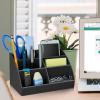 Acrimet Desktop Organizer – Easy Organizer Caddy Holder for Office, Home and School use (Plastic) (Black Color)