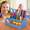 Acrimet Desktop Organizer – Easy Organizer Caddy Holder for Office, Home and School use (Plastic) (Solid Blue Color)