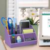 Acrimet Desktop Organizer – Easy Organizer Caddy Holder for Office, Home and School use (Plastic) (Solid Purple Color)