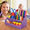 Acrimet Desktop Organizer – Easy Organizer Caddy Holder for Office, Home and School use (Plastic) (Solid Purple Color)