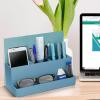 Acrimet Desktop Organizer – Multi Organizer Caddy Holder for Office, Home and School use (Plastic) (Solid Blue Color)