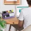 Acrimet Desktop Organizer – Multi Organizer Caddy Holder for Office, Home and School use (Plastic) (Solid Purple Color)
