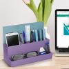 Acrimet Desktop Organizer – Multi Organizer Caddy Holder for Office, Home and School use (Plastic) (Solid Purple Color)