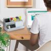 Acrimet Desktop Organizer – Multi Organizer Caddy Holder for Office, Home and School use (Plastic) (White Color)