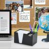 Acrimet Desktop Organizer Pencil, Pen, Paper, Clip, Caddy Holder (Plastic) (White Paper Included) (Black Color)