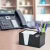 Acrimet Desktop Organizer Pencil, Pen, Paper, Clip, Caddy Holder (Plastic) (White Paper Included) (Black Color)