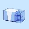 Acrimet Desktop Organizer Pencil, Pen, Paper, Clip, Caddy Holder (Plastic) (White Paper Included) (Clear Blue Color)