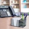 Acrimet Desktop Organizer Pencil, Pen, Paper, Clip, Caddy Holder (Plastic) (White Paper Included) (Clear Smoke Color)