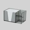 Acrimet Desktop Organizer Pencil, Pen, Paper, Clip, Caddy Holder (Plastic) (White Paper Included) (Clear Smoke Color)