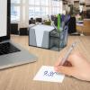 Acrimet Desktop Organizer Pencil, Pen, Paper, Clip, Caddy Holder (Plastic) (White Paper Included) (Clear Smoke Color)