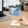 Acrimet Desktop Organizer Pencil, Pen, Paper, Clip, Caddy Holder (Plastic) (White Paper Included) (Solid Blue Color)