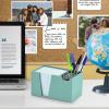 Acrimet Desktop Organizer Pencil, Pen, Paper, Clip, Caddy Holder (Plastic) (White Paper Included) (Solid Green Color)
