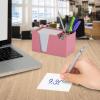 Acrimet Desktop Organizer Pencil, Pen, Paper, Clip, Caddy Holder (Plastic) (White Paper Included) (Solid Pink Color)