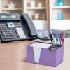 Acrimet Desktop Organizer Pencil, Pen, Paper, Clip, Caddy Holder (Plastic) (White Paper Included) (Solid Purple Color)