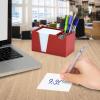 Acrimet Desktop Organizer Pencil, Pen, Paper, Clip, Caddy Holder (Plastic) (White Paper Included) (Solid Red Color)