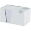 Acrimet Desktop Organizer Pencil, Pen, Paper, Clip, Caddy Holder (Plastic) (White Paper Included) (White Color)