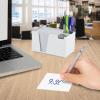 Acrimet Desktop Organizer Pencil, Pen, Paper, Clip, Caddy Holder (Plastic) (White Paper Included) (White Color)