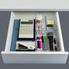 Acrimet Drawer Organizer Modular, Box Tray Storage Bins for Office, Home, Makeup, Kitchen, Junk Drawer ( 4 Pieces) (Clear Crystal Plastic)