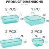 Acrimet Drawer Organizer Modular, Box Tray Storage Bins for Office, Home, Makeup, Kitchen, Junk Drawer (7 Units – 4 Sizes) (Clear Green Plastic)