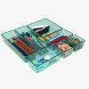 Acrimet Drawer Organizer Modular, Box Tray Storage Bins for Office, Home, Makeup, Kitchen, Junk Drawer (7 Units – 4 Sizes) (Clear Green Plastic)