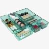 Acrimet Drawer Organizer Modular, Box Tray Storage Bins for Office, Home, Makeup, Kitchen, Junk Drawer (7 Units – 4 Sizes) (Clear Green Plastic)
