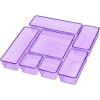 Acrimet Drawer Organizer Modular, Box Tray Storage Bins for Office, Home, Makeup, Kitchen, Junk Drawer (7 Units – 4 Sizes) (Clear Purple Plastic)(clear purple)