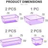 Acrimet Drawer Organizer Modular, Box Tray Storage Bins for Office, Home, Makeup, Kitchen, Junk Drawer (7 Units – 4 Sizes) (Clear Purple Plastic)(clear purple)