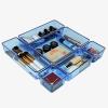 Acrimet Drawer Organizer Modular, Box Tray Storage Bins for Office, Home, Makeup, Kitchen, Junk Drawer (7 Units – 4 Sizes) (Clear Purple Plastic)(r.blue)
