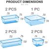 Acrimet Drawer Organizer Modular, Box Tray Storage Bins for Office, Home, Makeup, Kitchen, Junk Drawer (7 Units – 4 Sizes) (Clear Purple Plastic)(r.blue)
