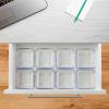 Acrimet Drawer Organizer Modular, Box Tray Storage Bins for Office, Home, Makeup, Kitchen, Junk Drawer (8 Pieces) (Clear Crystal Plastic)