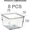 Acrimet Drawer Organizer Modular, Box Tray Storage Bins for Office, Home, Makeup, Kitchen, Junk Drawer (8 Pieces) (Clear Crystal Plastic)