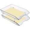 Acrimet Facility 2 Tier Letter Tray, Front Load, Letter Size/A4, Desktop File Organizer, Plastic (Clear Crystal Color)