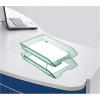 Acrimet Facility 2 Tier Letter Tray, Front Load, Letter Size/A4, Desktop File Organizer, Plastic (Clear Green Color)