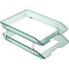 Acrimet Facility 2 Tier Letter Tray, Front Load, Letter Size/A4, Desktop File Organizer, Plastic (Clear Green Color)