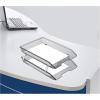 Acrimet Facility 2 Tier Letter Tray, Front Load, Letter Size/A4, Desktop File Organizer, Plastic (Clear Smoke Color)(Smoke)