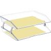Acrimet Facility 2 Tier Letter Tray, Side Load, Letter Size/A4, Desktop File Organizer, Plastic (Clear Crystal Color)