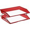 Acrimet Facility 2 Tier Letter Tray, Side Load, Letter Size/A4, Desktop File Organizer, Plastic (Clear Red Color)