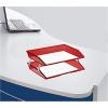 Acrimet Facility 2 Tier Letter Tray, Side Load, Letter Size/A4, Desktop File Organizer, Plastic (Clear Red Color)
