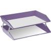 Acrimet Facility 2 Tier Letter Tray, Side Load, Letter Size/A4, Desktop File Organizer, Plastic (Solid Purple Color)