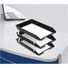 Acrimet Facility 3 Tier Letter Tray, Front Load, Letter Size/A4, Desktop File Organizer, Plastic (Black Color)